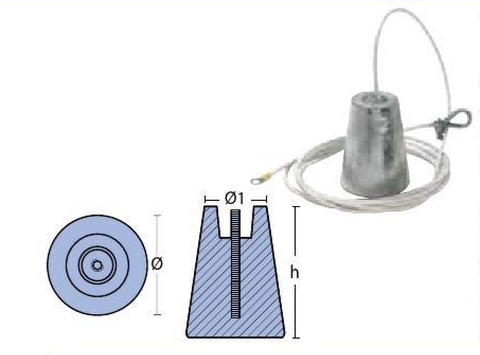 Anode à pendiller ALUMINIUM